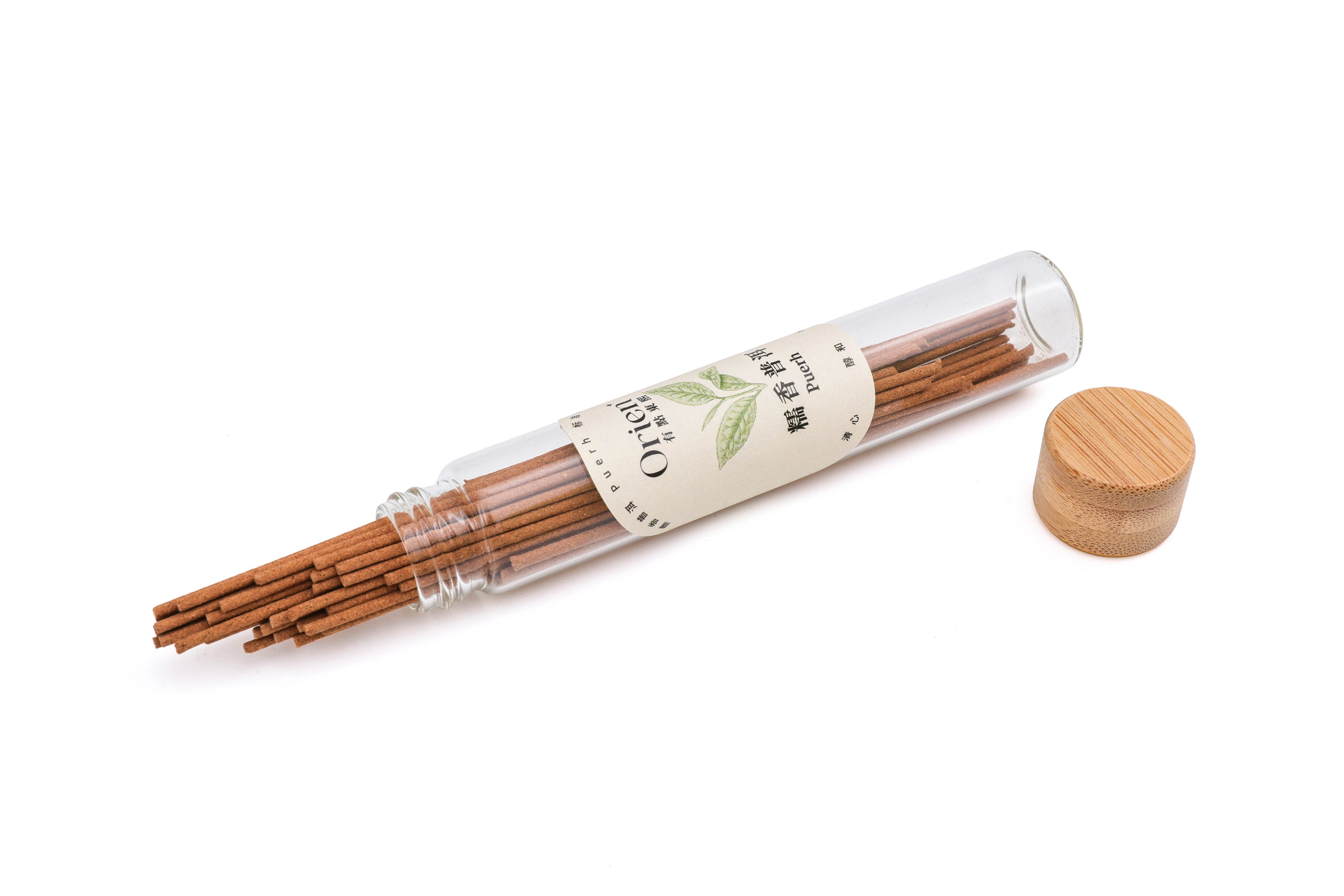 Natural Healing Incense Sticks -- Sleep Aid, Space Purification, 5 Fragrances (Agarwood, White Sage, Palo Santo, Cedar, Puerh) -- Glass Tube (approx. 10g) -- Handcrafted, Natural Ingredients, Gift Ready