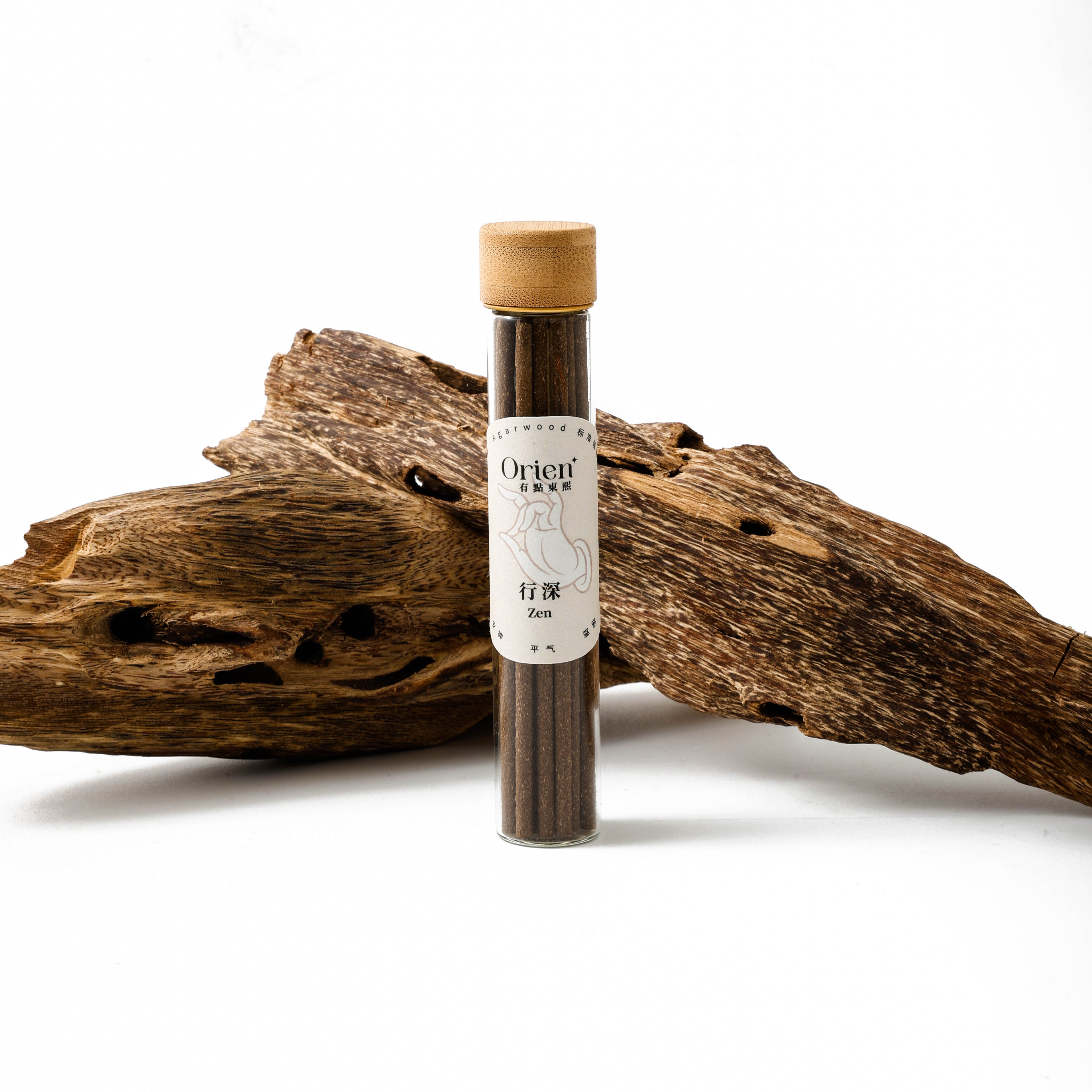Natural Healing Incense Sticks -- Sleep Aid, Space Purification, 5 Fragrances (Agarwood, White Sage, Palo Santo, Cedar, Puerh) -- Glass Tube (approx. 10g) -- Handcrafted, Natural Ingredients, Gift Ready