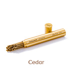 Natural Healing Incense Sticks -- Sleep Aid, Space Purification, 5 Fragrances (Agarwood, White Sage, Palo Santo, Cedar, Puerh) -- Brass Tube (approx. 5g) -- Handcrafted, Premium Gift Ready