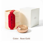 Rising Prosperity · Lucky Charmer Incense Burner & Coils Gift Set -- Magnetic Alloy Incense Burner (Baozi-Inspired Shape) -- Includes 4 Binder-Free Agarwood or Palo Santo Coils -- Handwoven Bamboo Cage -- Meditation, Home Fragrance, Housewarming Gift