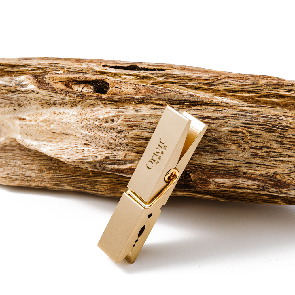 Brass Incense Holder Clip -- Adjustable Grip for Any Thickness & Length -- Handcrafted, Minimalist, "Easy Pinch" Design