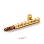 Natural Healing Incense Sticks -- Sleep Aid, Space Purification, 5 Fragrances (Agarwood, White Sage, Palo Santo, Cedar, Puerh) -- Brass Tube (approx. 5g) -- Handcrafted, Premium Gift Ready